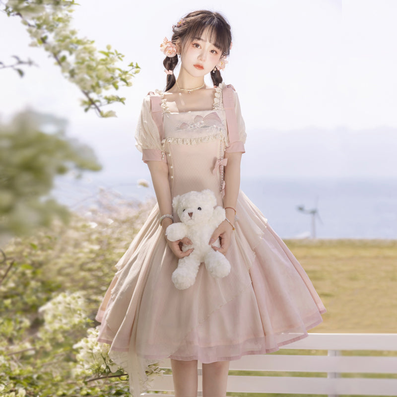 Little Peach Sweet Fairy Short Sleeve Dress