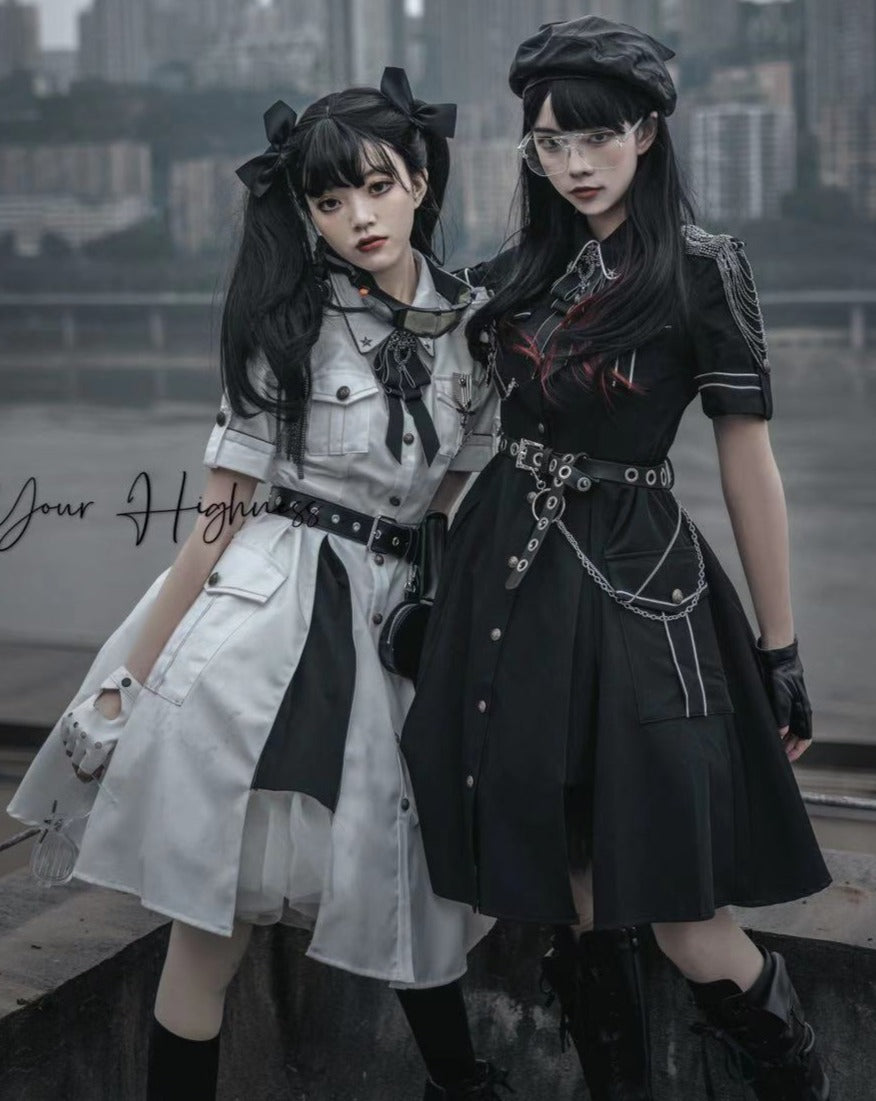 [Pre-order] Military Lolita Dark Gothic Short Sleeve Dress