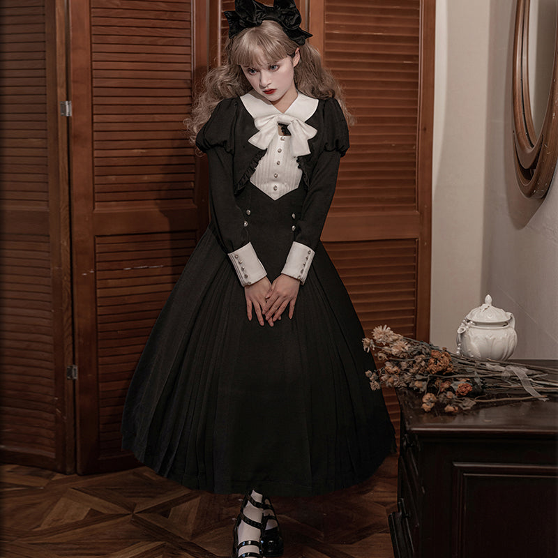 Monastery uniform style jumper skirt and short jacket setup