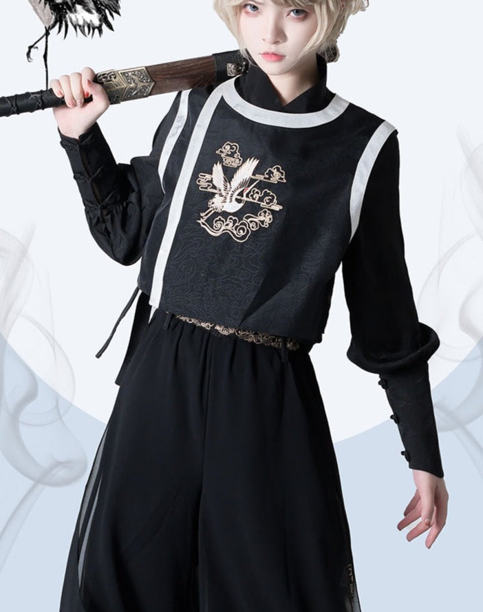 Prince style Crane embroidery flower loli full set