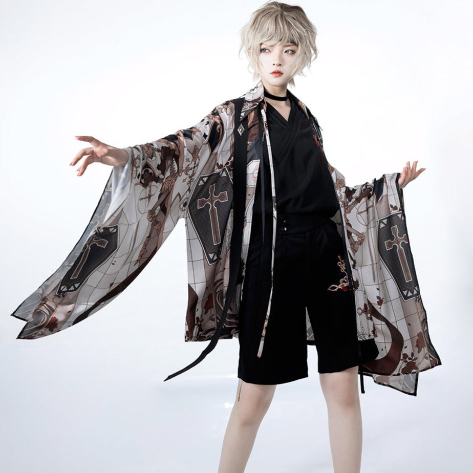 [Pre-order] Dark Night Command Prince x Japanese Style Gothic Print Haori