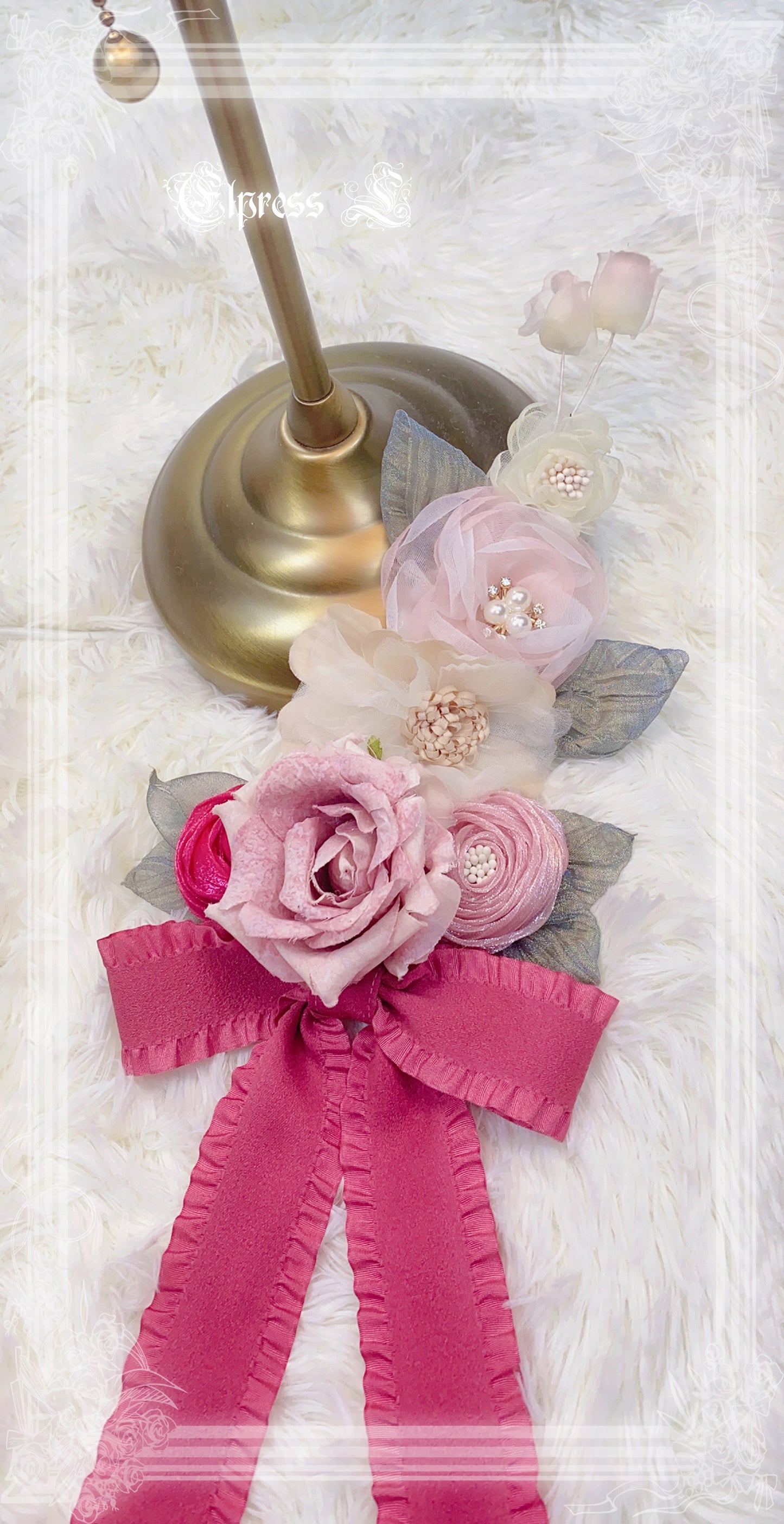 [Simultaneous purchase only] Double-flowered Rose Princess hat and corsage