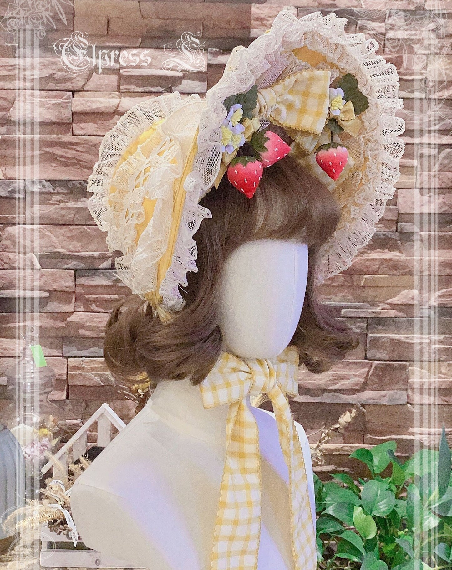 [Simultaneous purchase only] Strawberry Kaori Garden Princess Bonnet, headband, choker