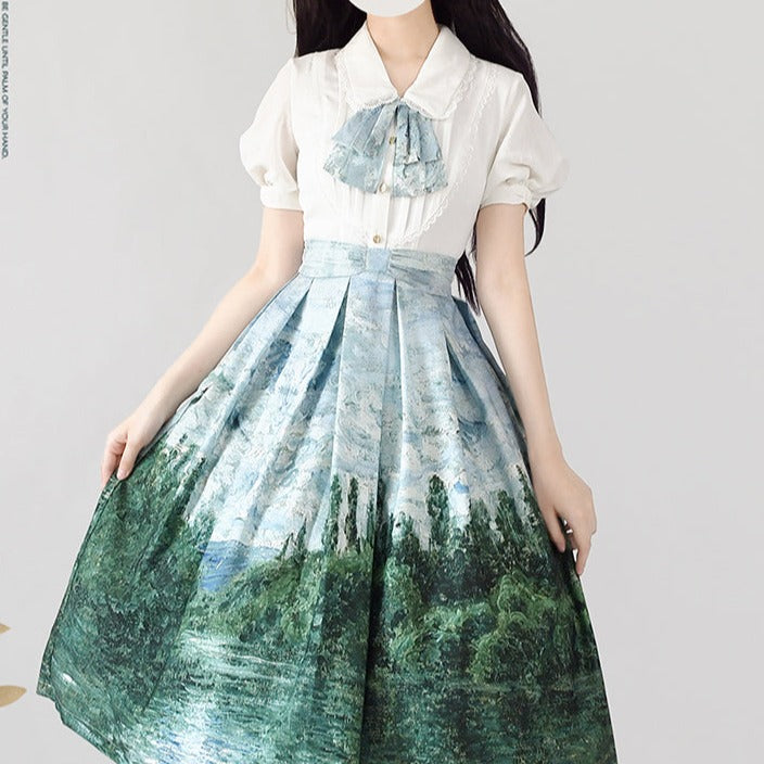 Classical puff sleeve short-sleeved blouse [20% off for combined purchases]