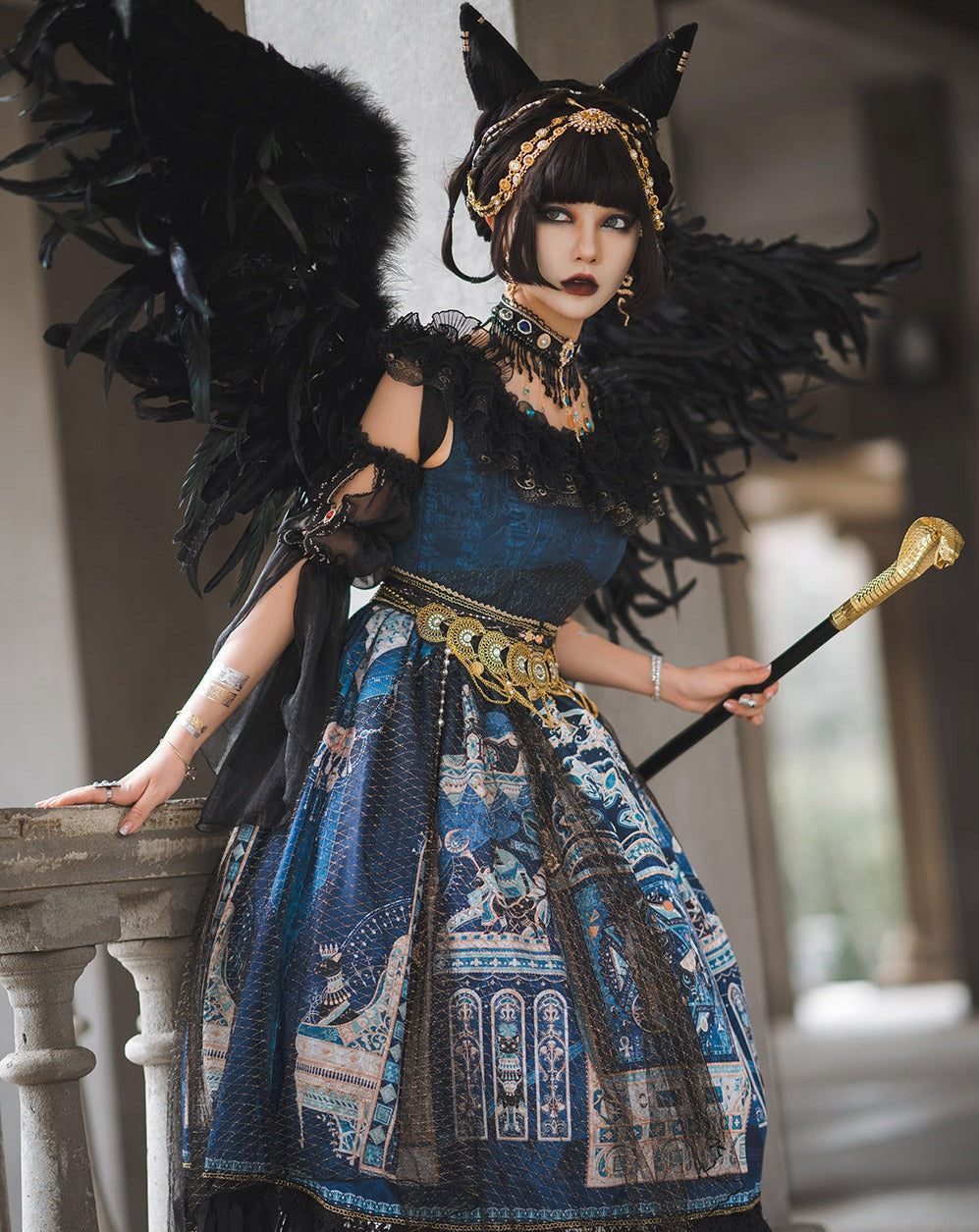 [Pre-order] Twilight Egyptian Lolita Frill Jumper Skirt