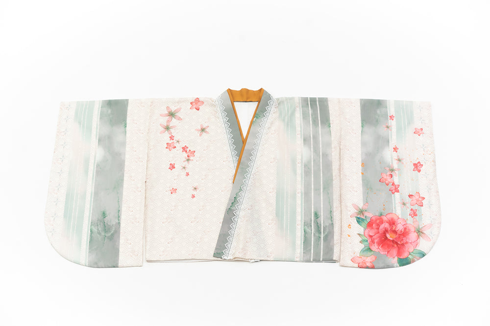 Japanese-style print and lace kimono-style tops [20% off when purchased together]