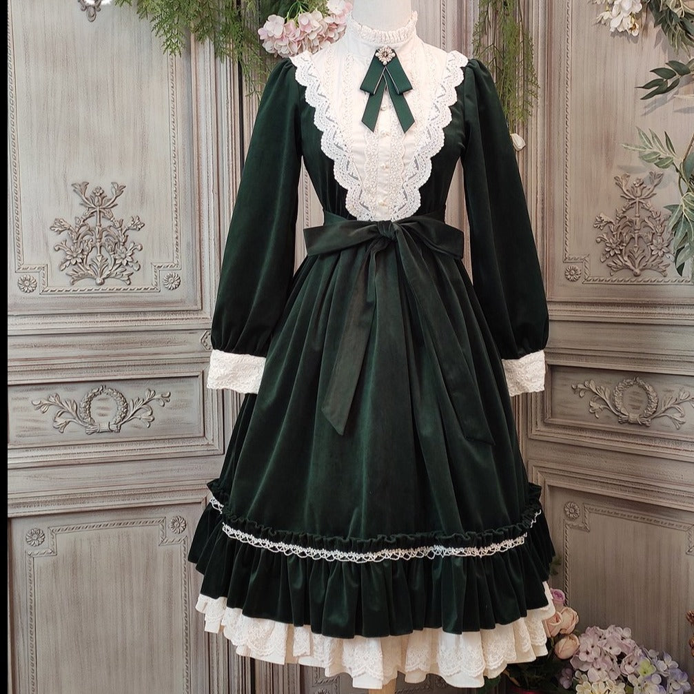 [Pre-order] British Classical Lolita Velvet Dress