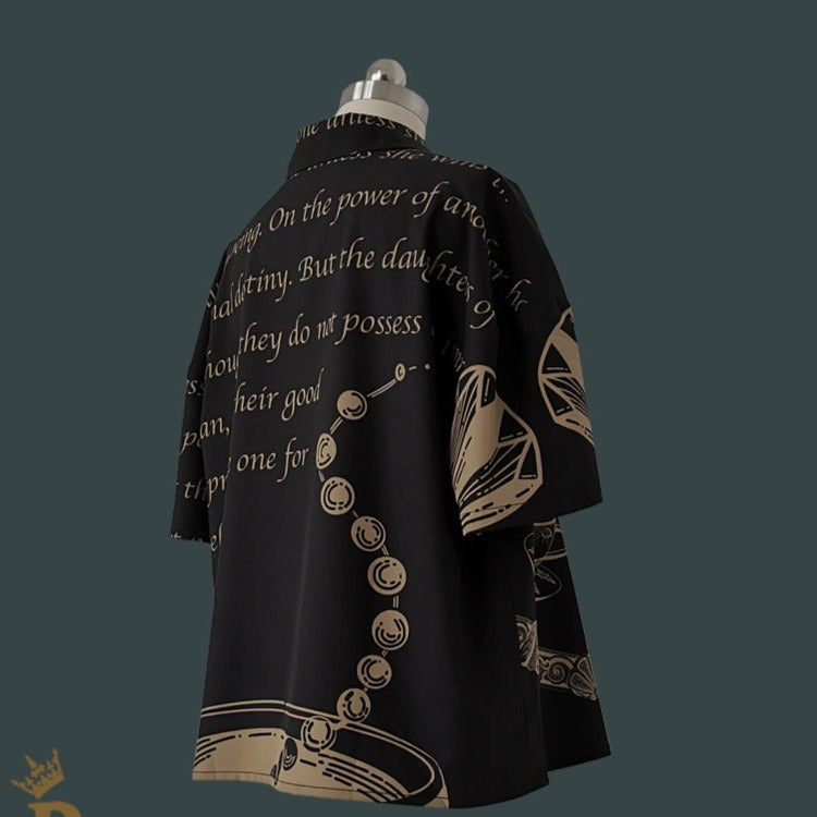 Prince Lolita Print String Tie Blouse