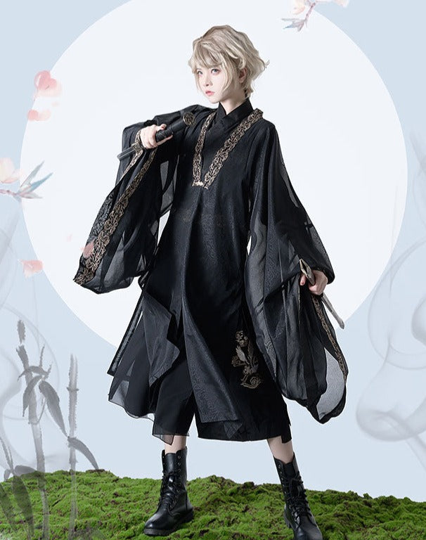Prince style Crane embroidered flower loli haori
