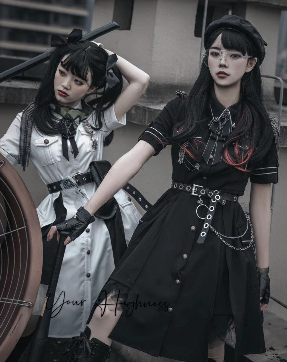 [Pre-order] Military Lolita Dark Gothic Short Sleeve Dress