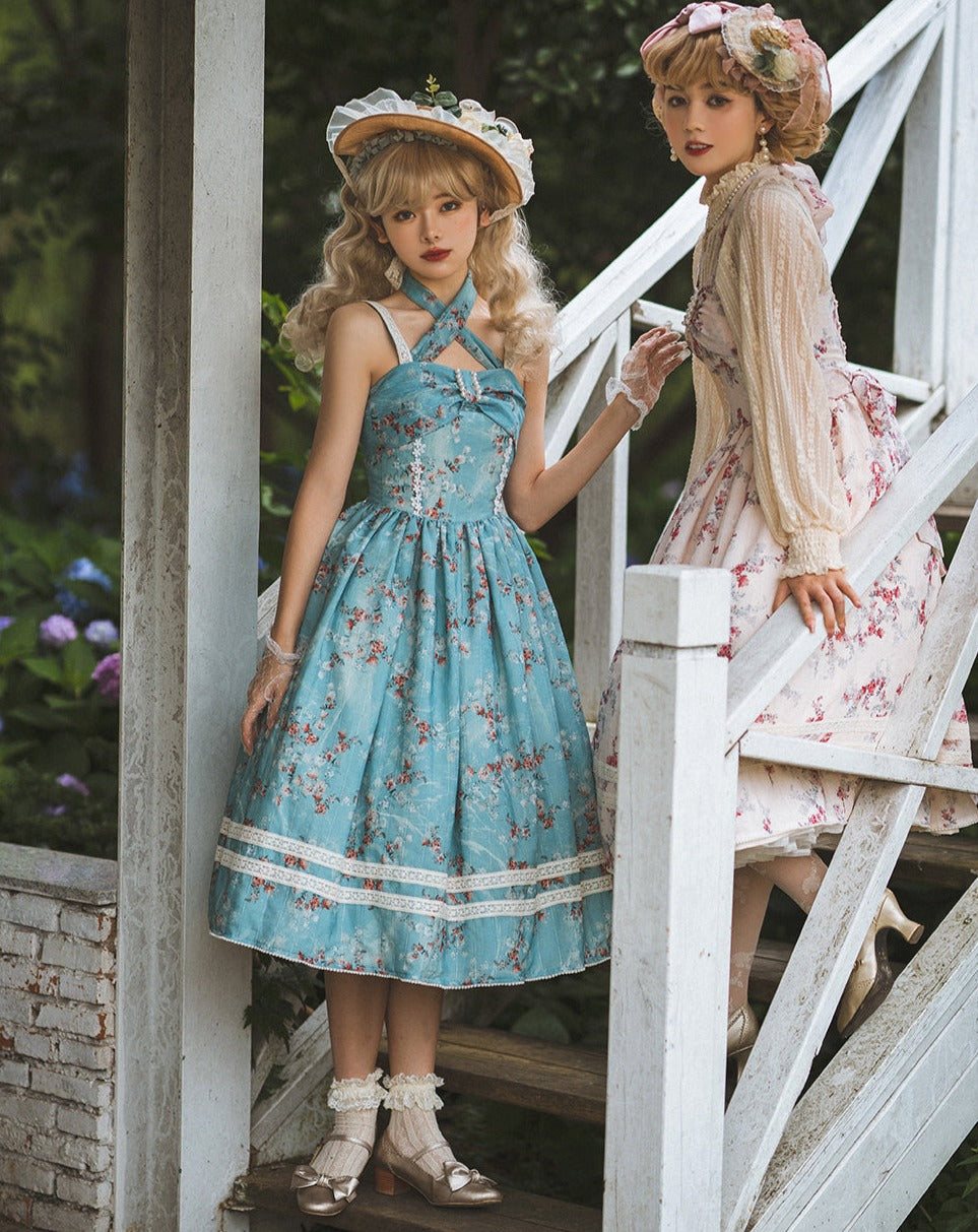 [Pre-order] Hanabeitang front ribbon classical jumper skirt