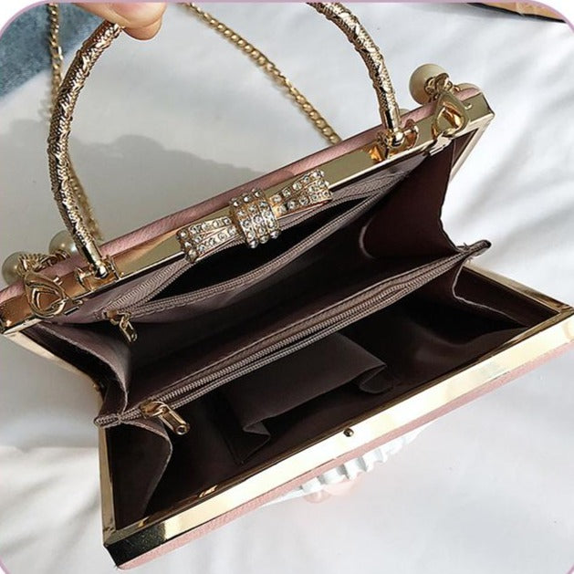 Antique rose chain mini bag