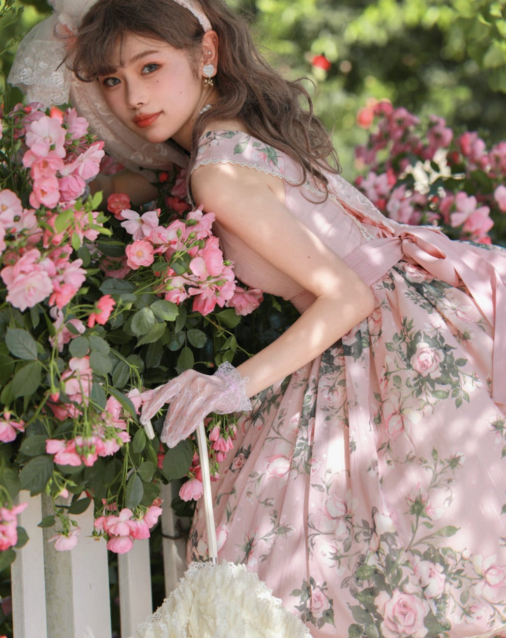 [Pre-order] Rose Garden 2-way design neck classic lolita jumper skirt