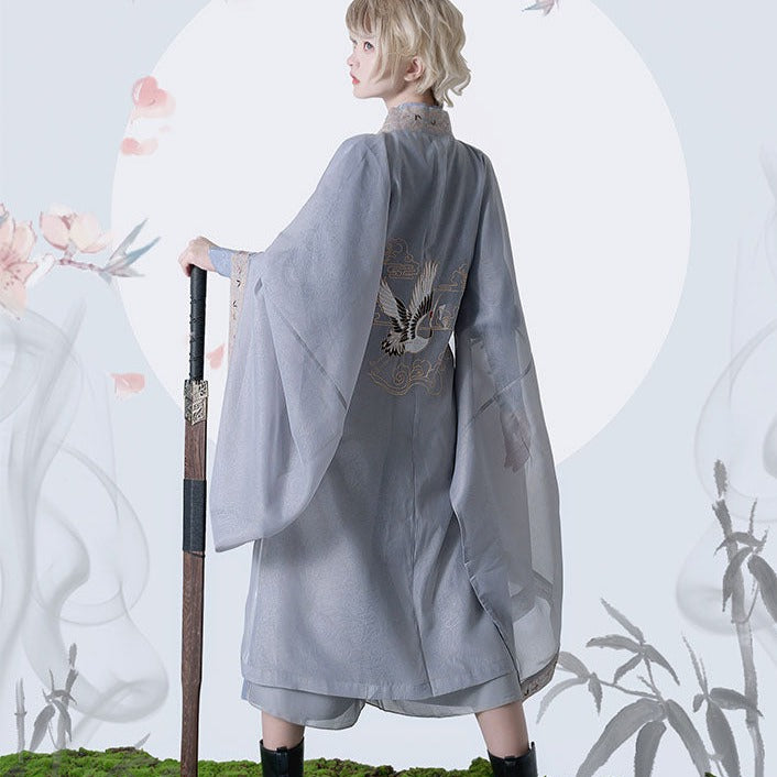 Prince style Crane embroidered flower loli haori