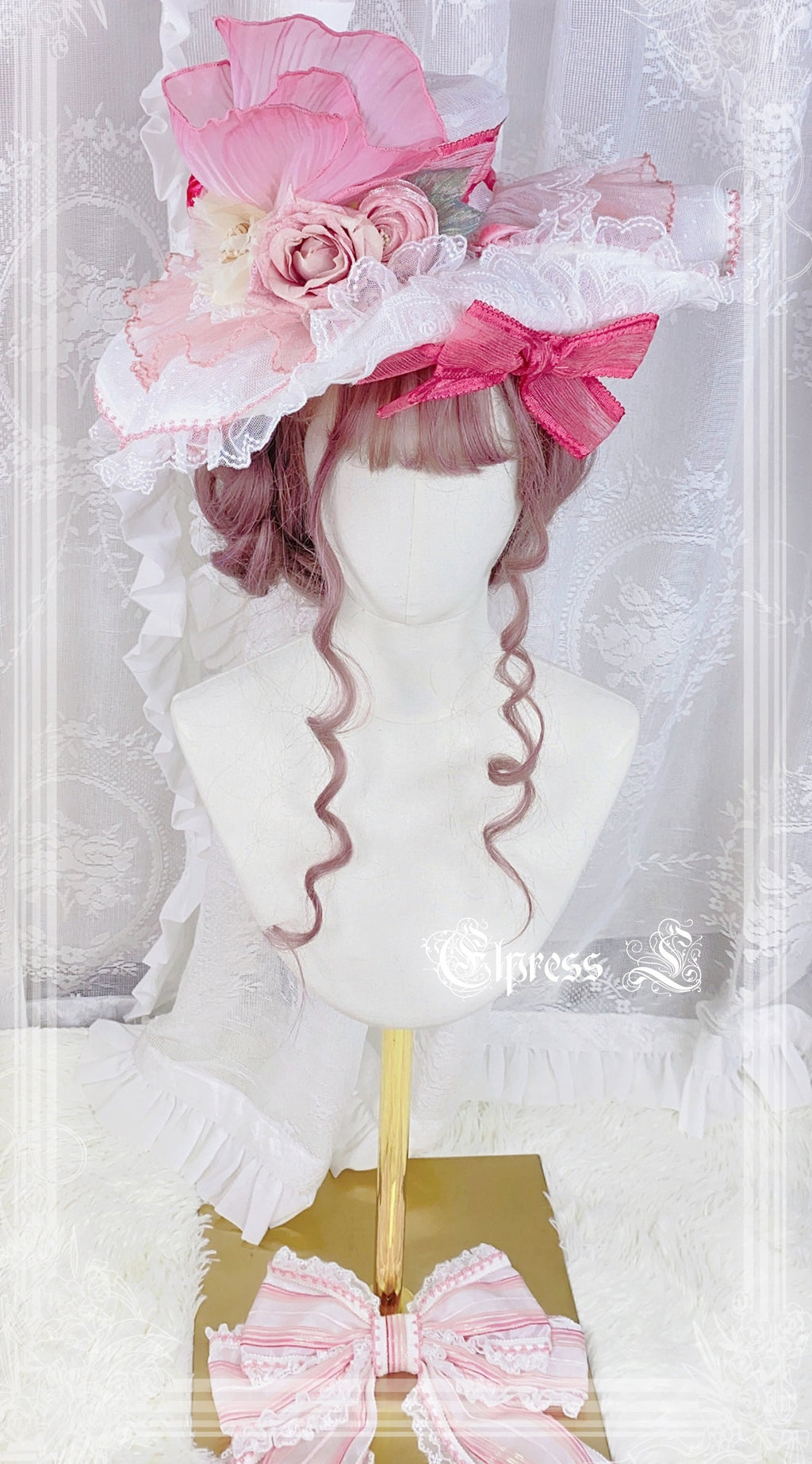 [Simultaneous purchase only] Double-flowered Rose Princess hat and corsage