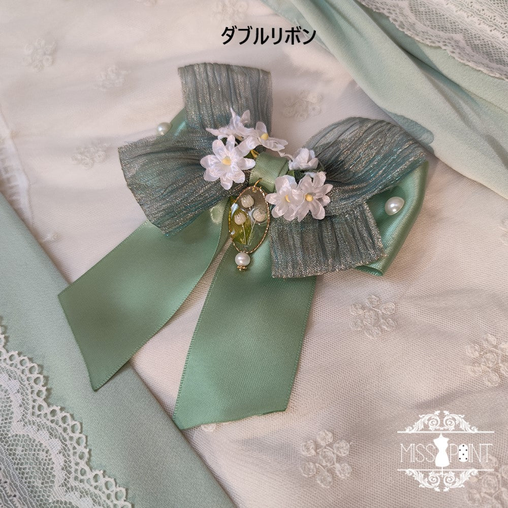【同時購入のみ】鈴蘭の花刺繍コサージュ・チョーカー・ペンダント他