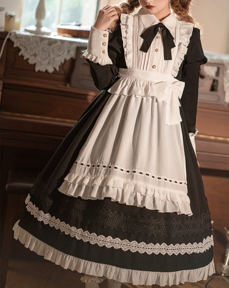 Classical Lolita dress with maid apron