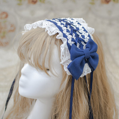 lace and ribbon headdress