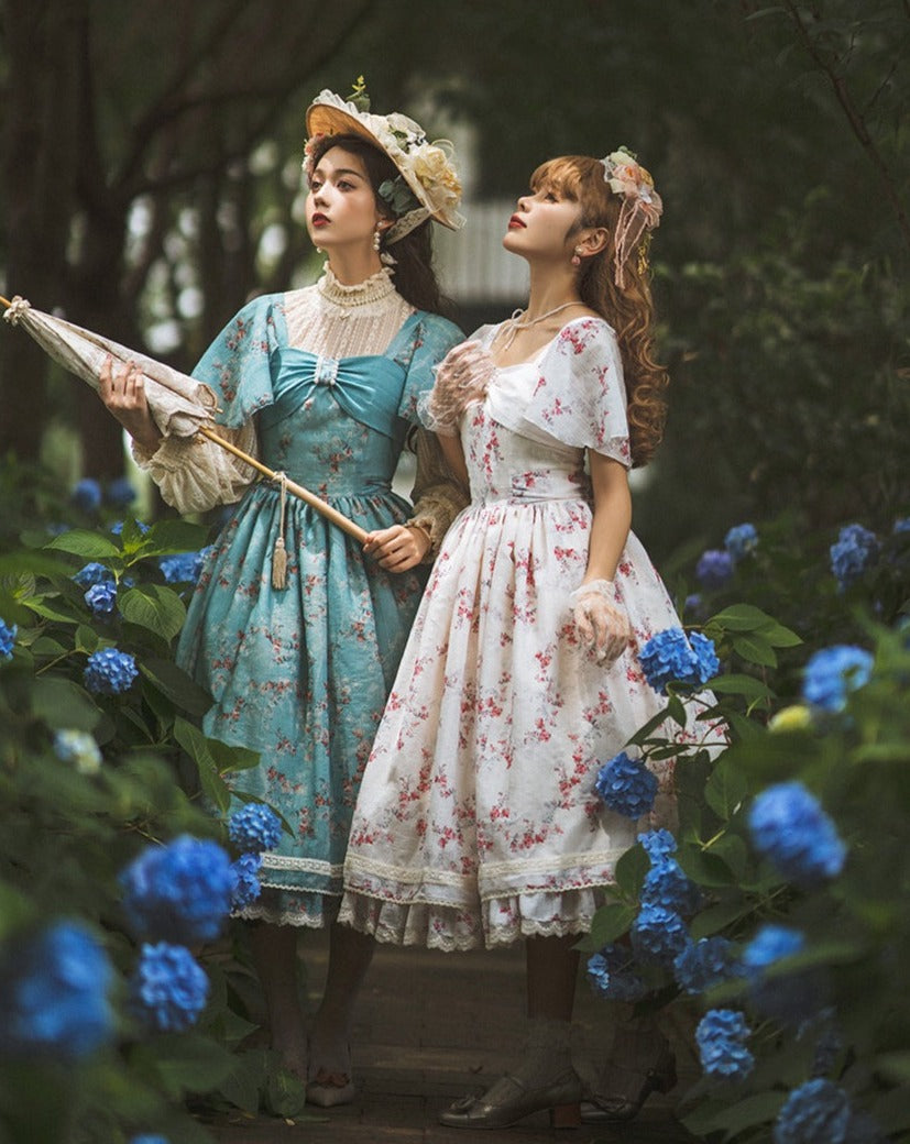 【予約販売】花海棠のフロントリボンクラシカルワンピース