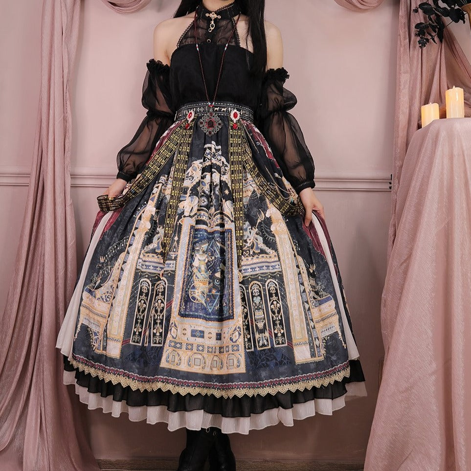 【予約販売】Twilight エジプト風ロリィタ サイドシフォンスカート