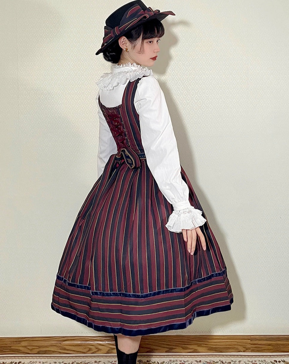 Gothic Lolita Vertical Striped Jumper Skirt of Lord Nobility