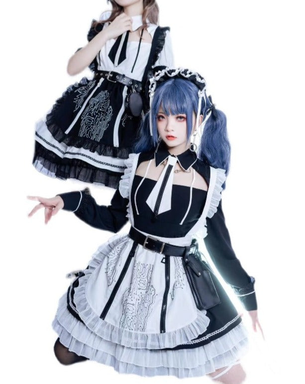 [Pre-order] SF Maid Gothic Lolita Long Sleeve Dress with Epron