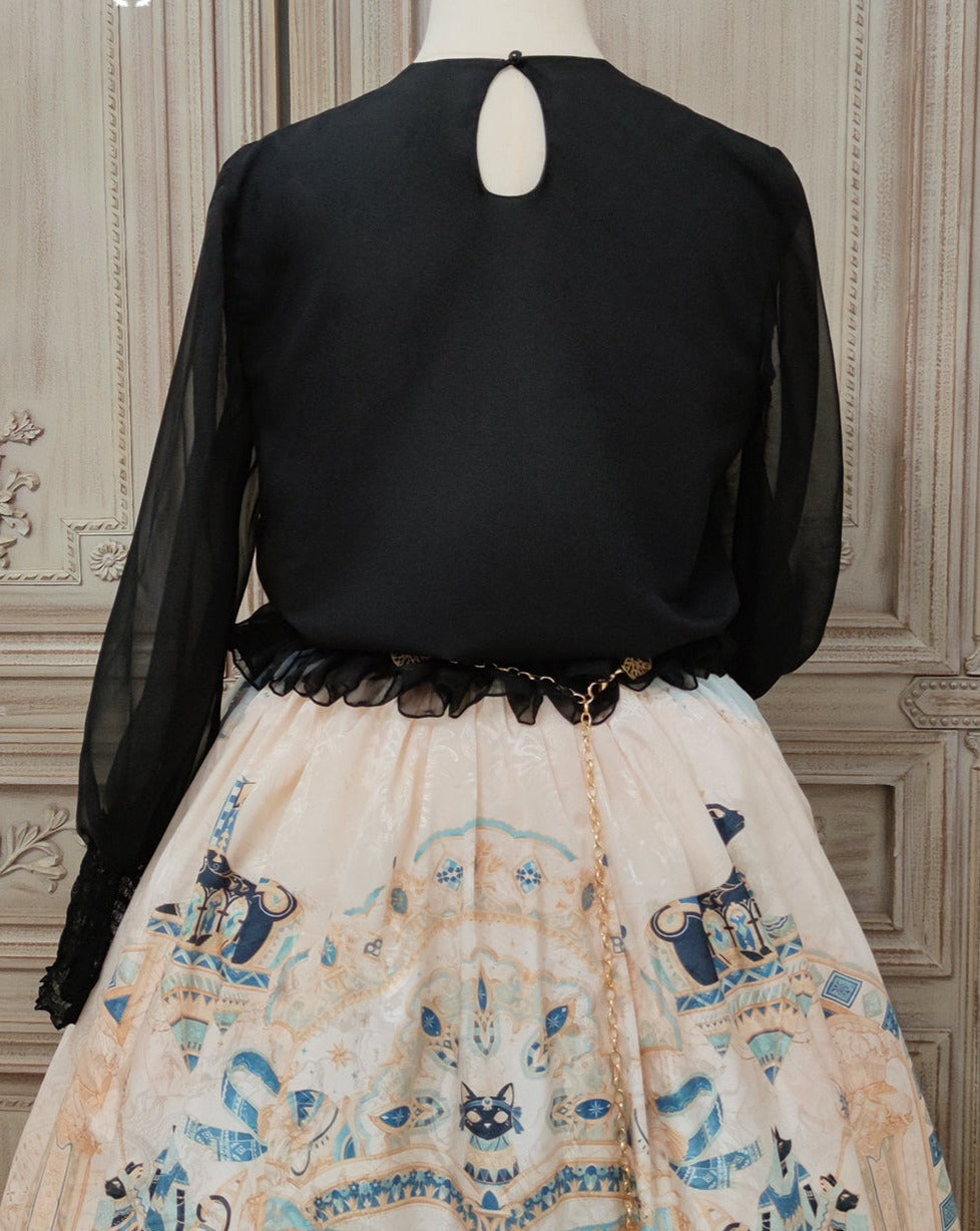 [Pre-order] Twilight Egyptian Lolita Sheer Embroidered Blouse