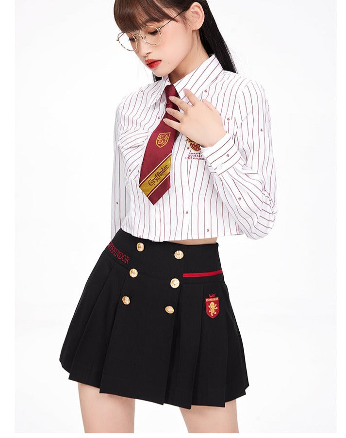 [Pre-order] Hogwarts School of Witchcraft and Wizardry Double Button Pleated Mini Skirt