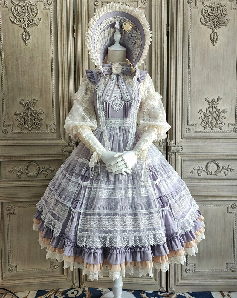 【予約販売】ベールのオーバースカート付きクラシカルジャンパースカート