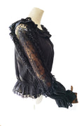 lace blouse with sheer sleeves