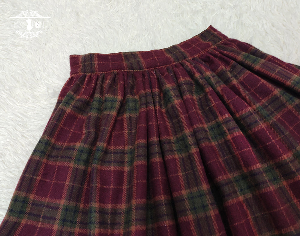 【予約販売】格子柄のクラシカルレイヤードスカート