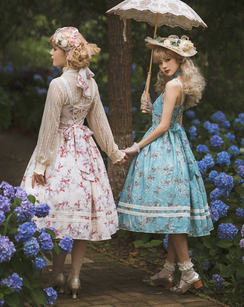 [Pre-order] Hanabeitang front ribbon classical jumper skirt