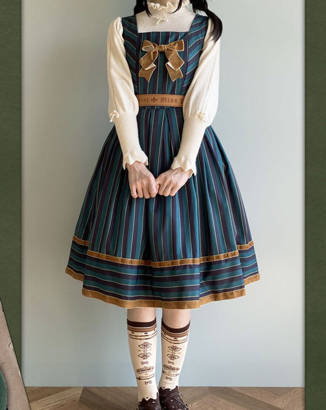 Gothic Lolita Vertical Striped Jumper Skirt of Lord Nobility