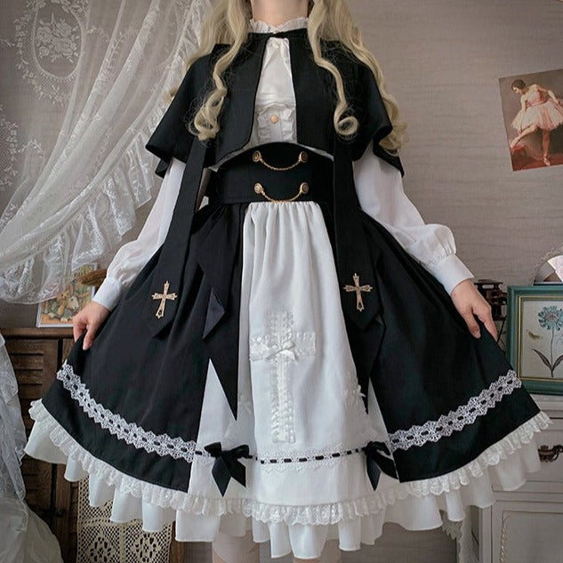 [Pre-order] Holy academy Gakuin Gothic Lolita skirt and cape setup 