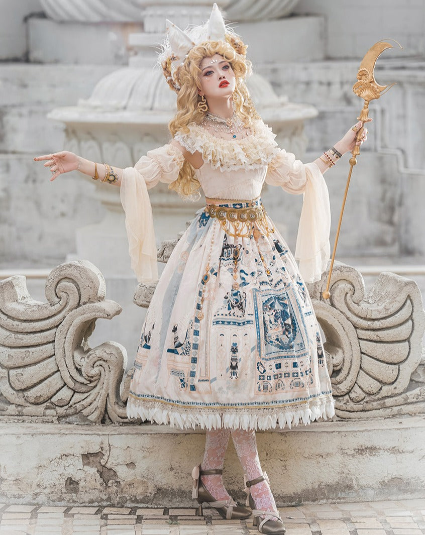 [Pre-order] Twilight Egyptian Lolita Frill Jumper Skirt