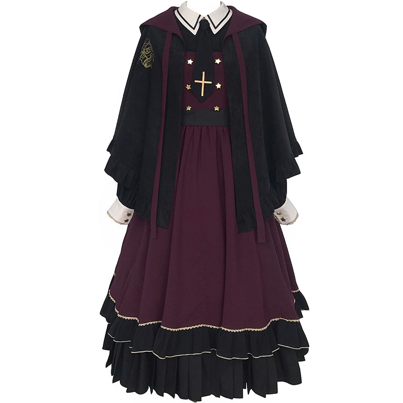 Apprentice Wizard Layered dress and cloak