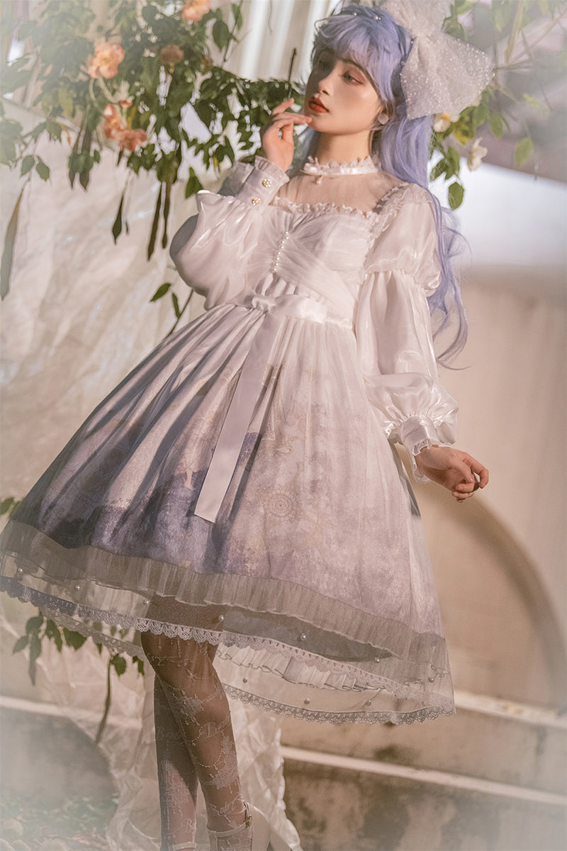 Soft chiffon angel print dress