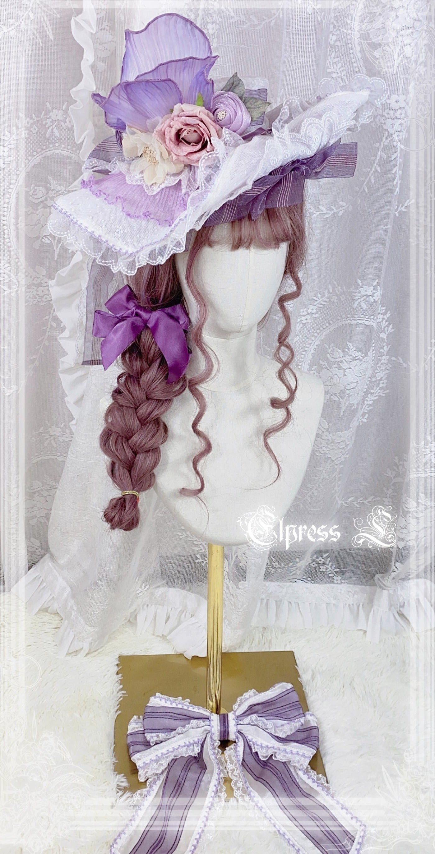 [Simultaneous purchase only] Double-flowered Rose Princess hat and corsage