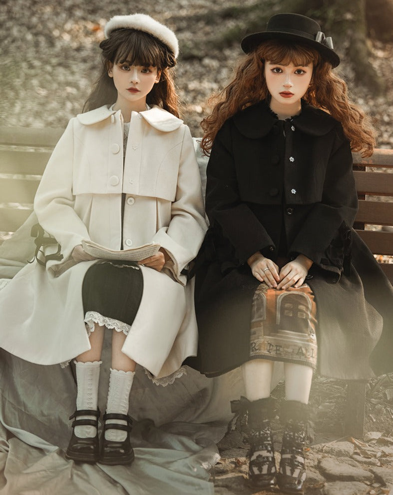 [Outlet] Snow Romance Ribbon Sweet Coat, Ready to Ship, Off White, M Size