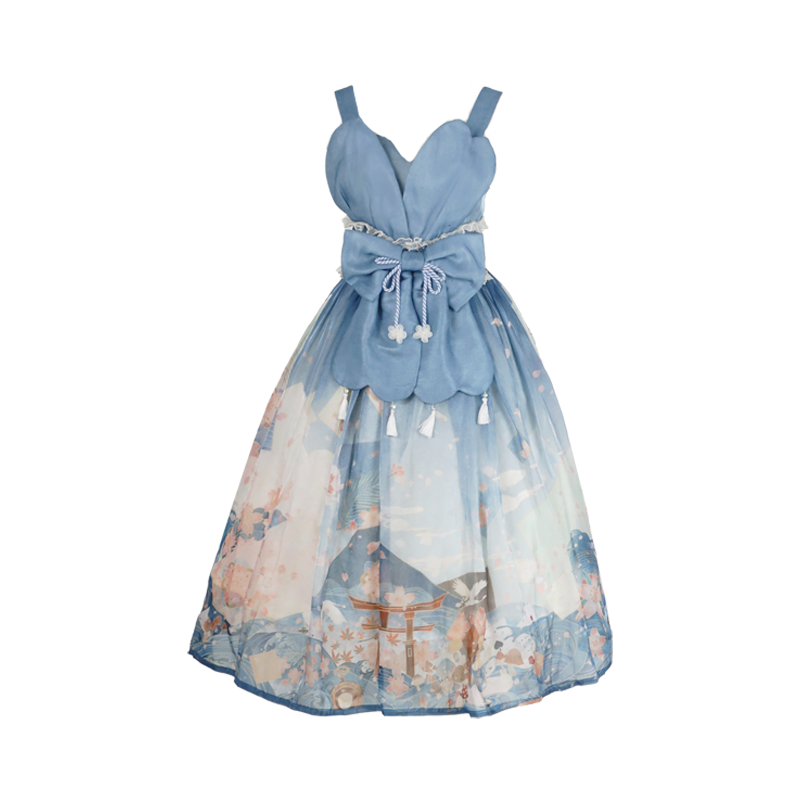 Alice in the Land of Cherry Blossoms Japanese Lolita Petal Jumper Skirt