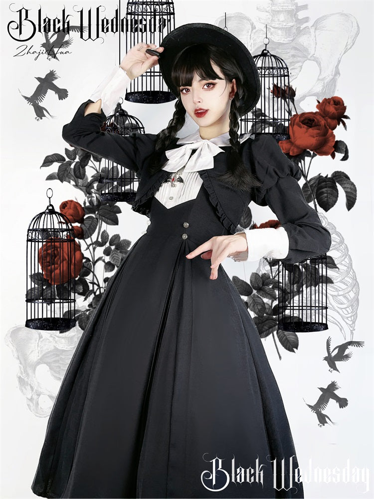 Monastery uniform style jumper skirt and short jacket setup