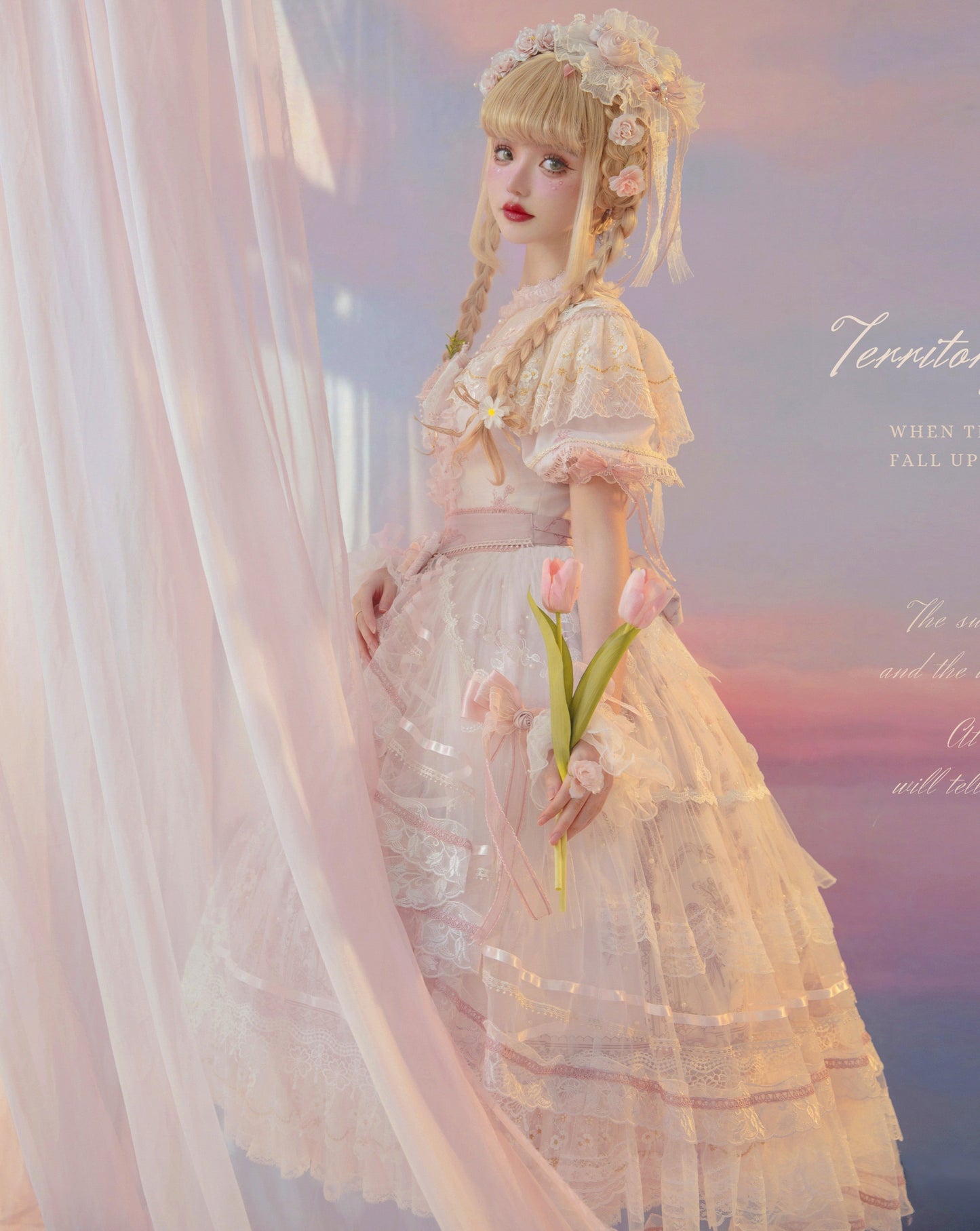 Territory of Sunset Ruffle and Lace Princess Dress