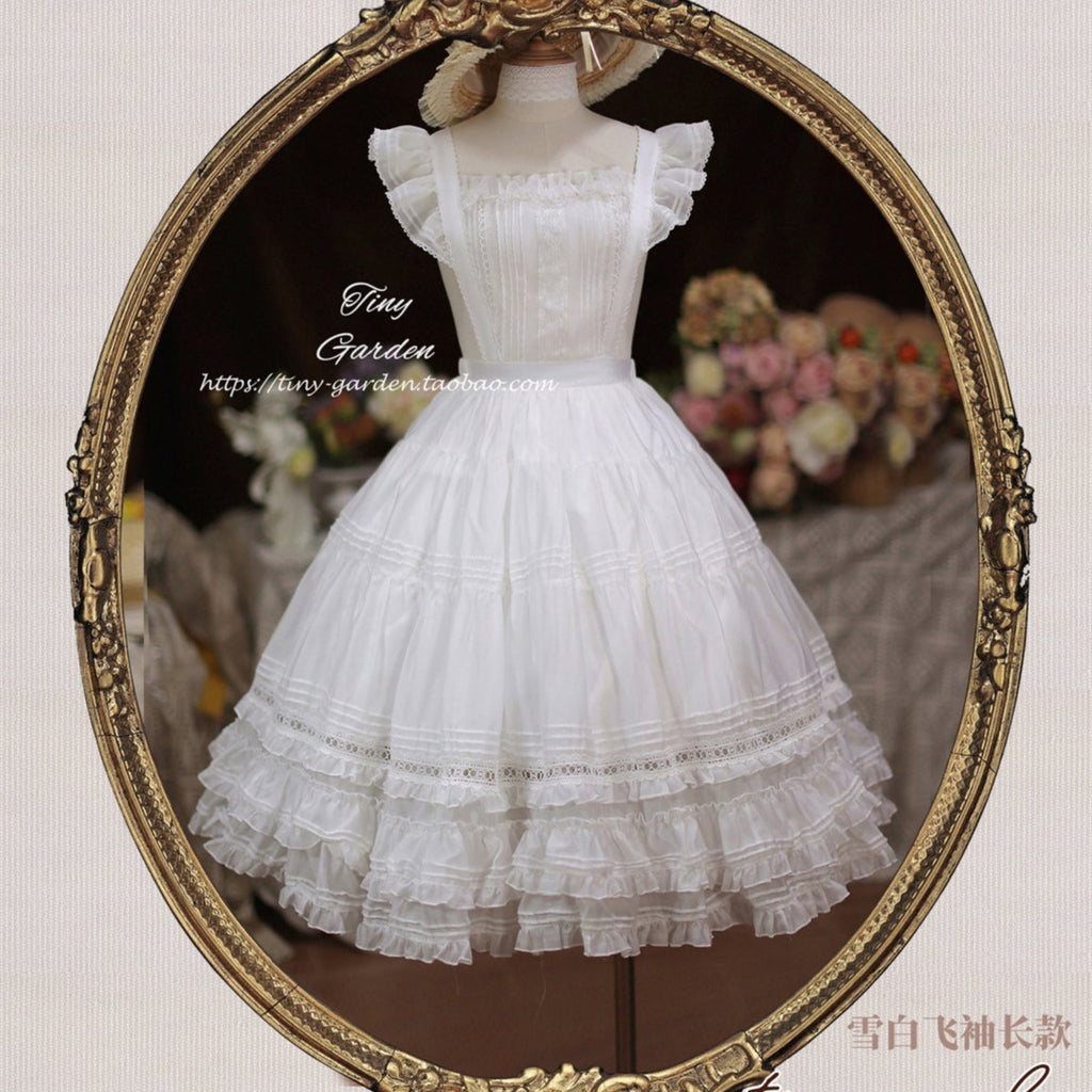 [Outlet] French girly 2way apron skirt [with flared sleeves]