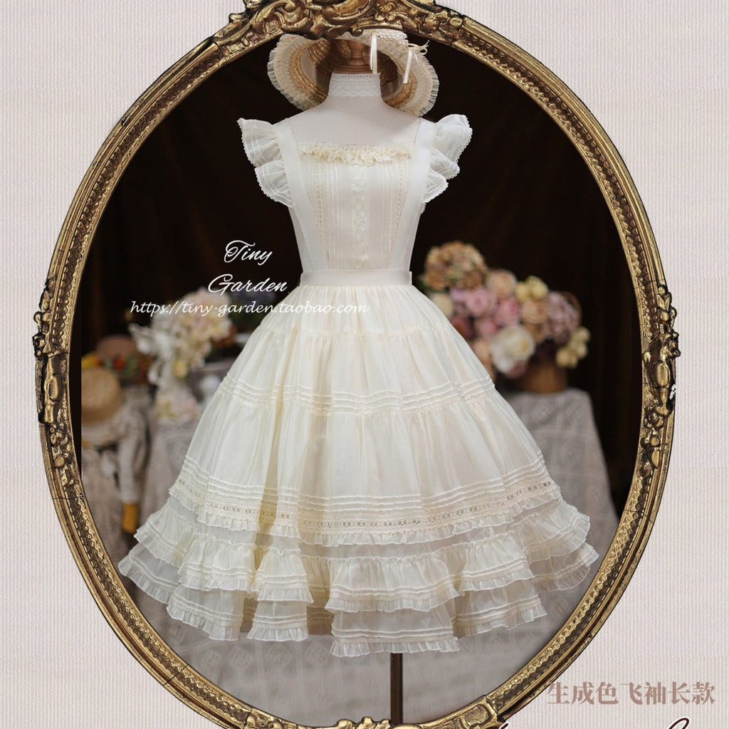 [Outlet] French girly 2way apron skirt [with flared sleeves]