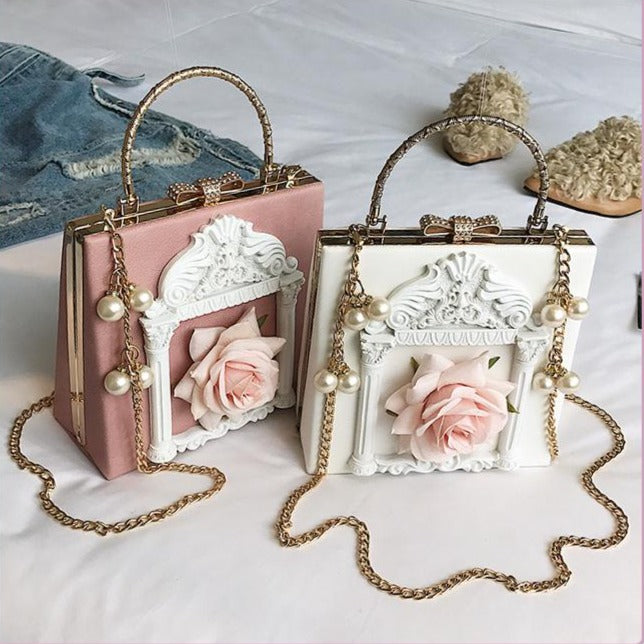 Antique rose chain mini bag