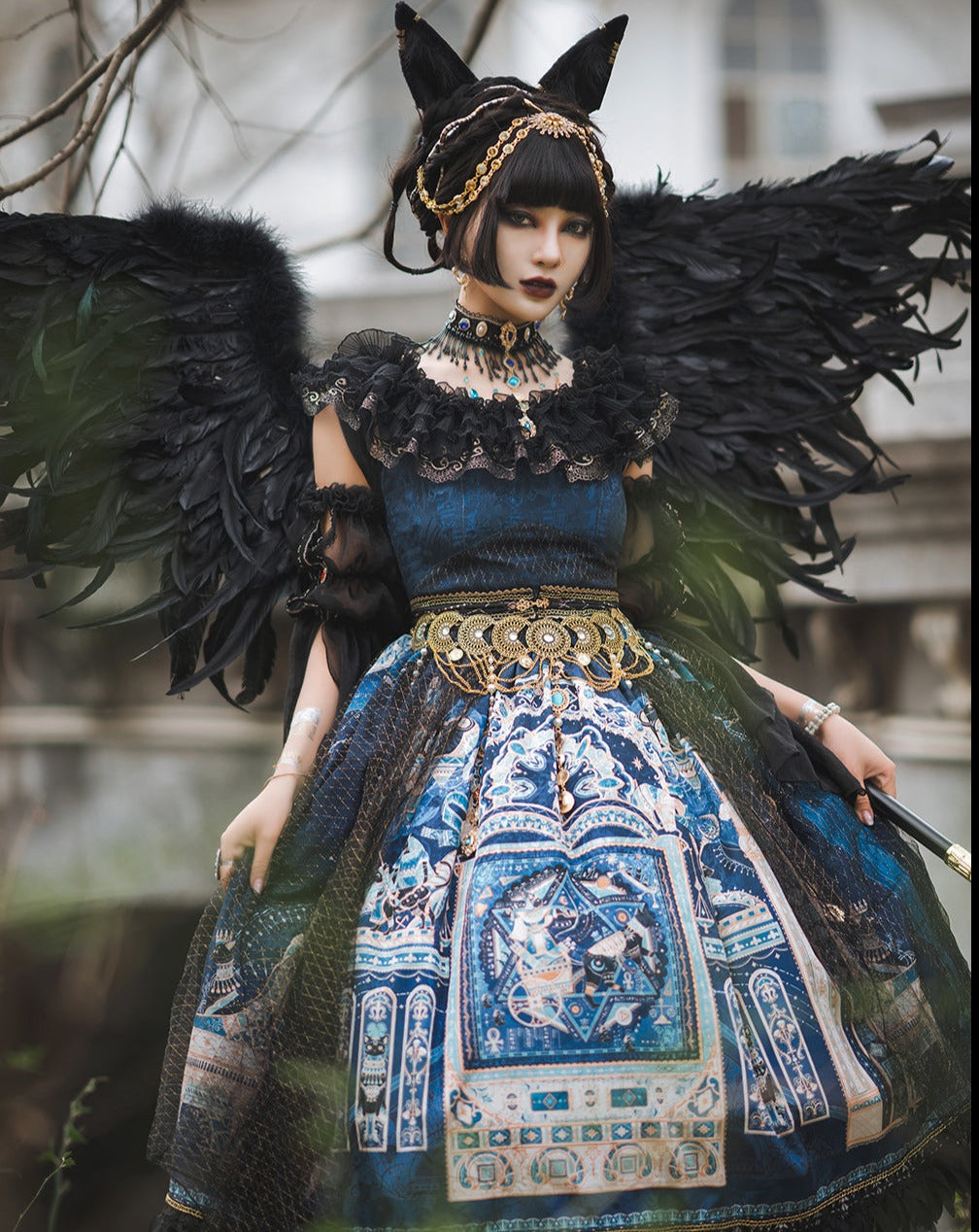 [Pre-order] Twilight Egyptian Lolita Frill Jumper Skirt
