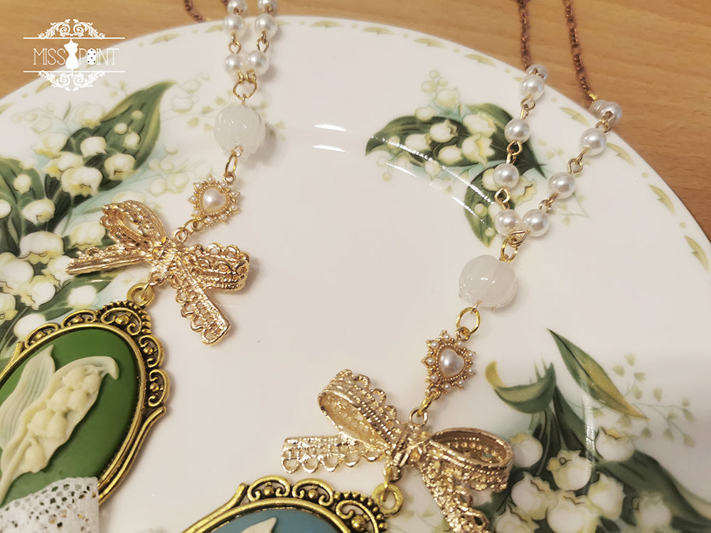 【同時購入のみ】鈴蘭の花刺繍コサージュ・チョーカー・ペンダント他