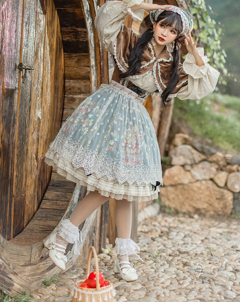 【予約販売】バイエルンの少女 カントリー風ジャンパースカート［ショートタイプ］