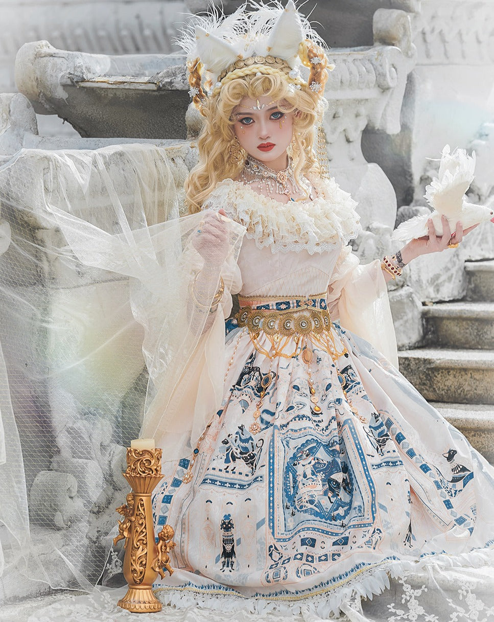 [Pre-order] Twilight Egyptian Lolita Frill Jumper Skirt
