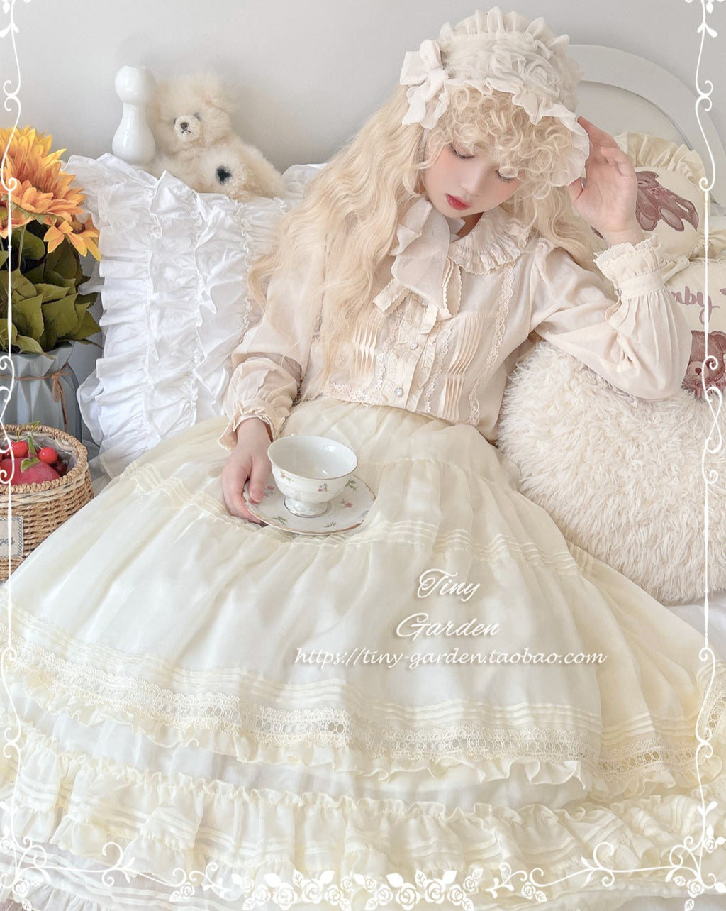 [Outlet] French girly 2way apron skirt [with flared sleeves]
